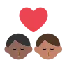 Kiss: Man, Man, Medium-Dark Skin Tone, Medium Skin Tone Emoji 👨🏾‍❤️‍💋‍👨🏽 image - Tossface style