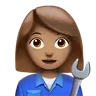 Woman Mechanic: Medium Skin Tone Emoji 👩🏽‍🔧 image - Apple style