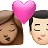 Kiss: Woman, Man, Medium Skin Tone, Light Skin Tone