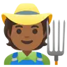 Farmer: Medium-Dark Skin Tone Emoji 🧑🏾‍🌾 image - Google Noto Color style