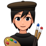 Artist: Medium-Light Skin Tone Emoji 🧑🏼‍🎨 image - Emojidex style