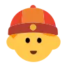 Mann mit Gua Pi Mao Emoji 👲 image - Tossface style