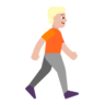 Person Walking Facing Right: Medium-Light Skin Tone Emoji 🚶🏼‍➡️ image - Microsoft Classic 2D style