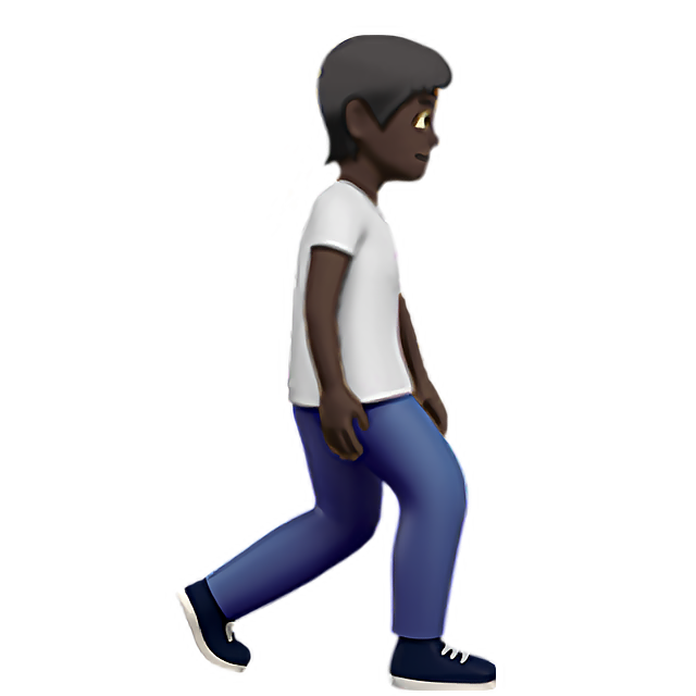Person Walking Facing Right: Dark Skin Tone
