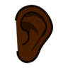 Ear: Dark Skin Tone Emoji 👂🏿 image - Emojidex style