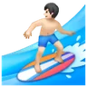 Man Surfing: Light Skin Tone Emoji 🏄🏻‍♂️ image - Samsung style