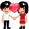 Couple With Heart: Medium-Light Skin Tone Emoji 💑🏼 image - Emojidex style