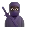 Ninja: Dark Skin Tone Emoji 🥷🏿 image - Microsoft 3D Fluent style
