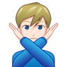 Man Gesturing No: Light Skin Tone Emoji 🙅🏻‍♂️ image - Emojidex style