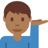 Man Tipping Hand: Medium-Dark Skin Tone Emoji 💁🏾‍♂️ image - Twitter / X (Twemoji) style