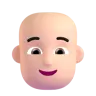 Person: Light Skin Tone, Bald Emoji 🧑🏻‍🦲 image - Microsoft 3D Fluent style