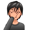 Person Facepalming: Medium-Light Skin Tone Emoji 🤦🏼 image - Emojidex style
