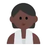 Person In Steamy Room: Dark Skin Tone Emoji 🧖🏿 image - Tossface style