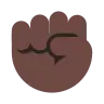 Raised Fist: Dark Skin Tone Emoji ✊🏿 image - Tossface style