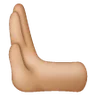 Leftwards Pushing Hand: Medium-Light Skin Tone Emoji 🫷🏼 image - Samsung style