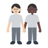 People Holding Hands: Light Skin Tone, Dark Skin Tone Emoji 🧑🏻‍🤝‍🧑🏿 image - Tossface style