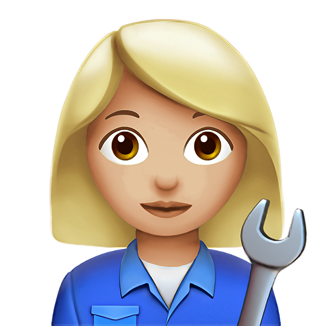 Woman Mechanic: Medium-Light Skin Tone