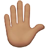 Raised Hand: Medium Skin Tone Emoji ✋🏽 image - Apple style