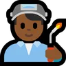 Man Factory Worker: Medium-Dark Skin Tone Emoji 👨🏾‍🏭 image - Microsoft Windows 10 Segoe UI Emoji style