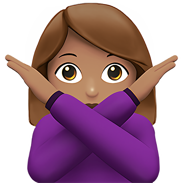 Woman Gesturing No: Medium Skin Tone