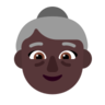 Old Woman: Dark Skin Tone Emoji 👵🏿 image - Microsoft Classic 2D style