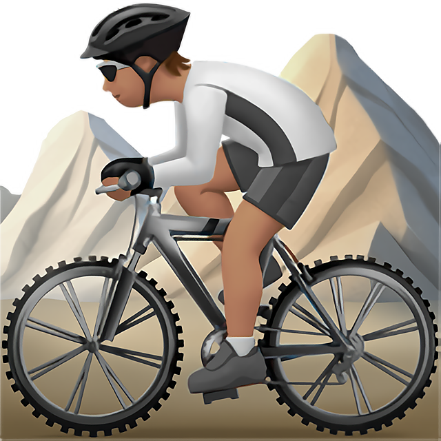 Person Mountain Biking: Medium Skin Tone