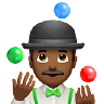 Man Juggling: Medium-Dark Skin Tone Emoji 🤹🏾‍♂️ image - Apple style