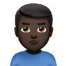 Man Pouting: Dark Skin Tone Emoji 🙎🏿‍♂️ image - Apple style