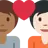 Couple With Heart: Person, Person, Medium-Dark Skin Tone, Light Skin Tone