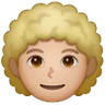 Person: Medium-Light Skin Tone, Curly Hair Emoji 🧑🏼‍🦱 image - Samsung style