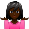 Woman Shrugging: Dark Skin Tone Emoji 🤷🏿‍♀️ image - Emojidex style
