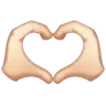 Heart Hands: Light Skin Tone Emoji 🫶🏻 image - WhatsApp style