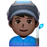 Man Factory Worker: Dark Skin Tone Emoji 👨🏿‍🏭 image - Samsung style