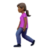 Woman Walking: Medium-Dark Skin Tone Emoji 🚶🏾‍♀️ image - Apple style