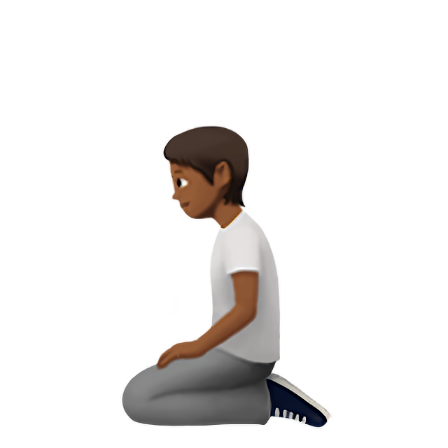 Person Kneeling: Medium-Dark Skin Tone