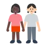 Women Holding Hands: Dark Skin Tone, Light Skin Tone Emoji 👩🏿‍🤝‍👩🏻 image - Tossface style