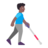 Man With White Cane Facing Right: Medium-Dark Skin Tone