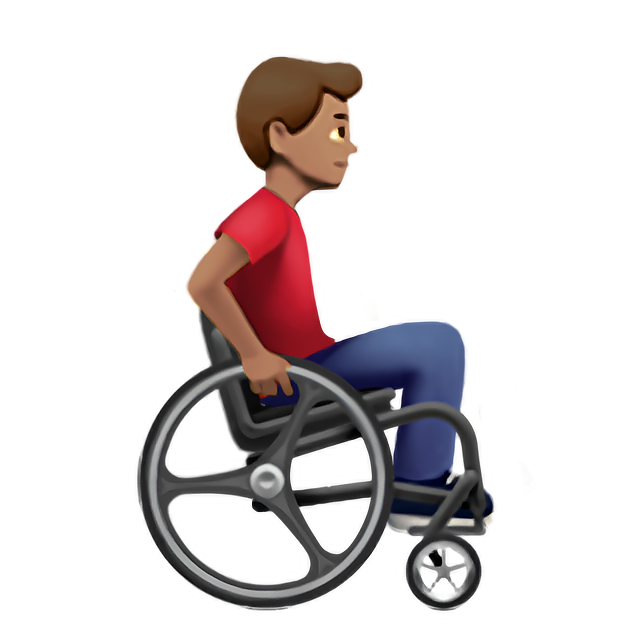 Man In Manual Wheelchair Facing Right: Medium Skin Tone