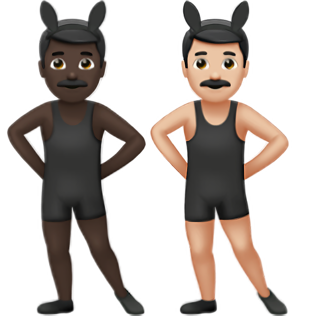 Men With Bunny Ears: Dark Skin Tone, Light Skin Tone