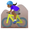 Woman Mountain Biking: Medium-Dark Skin Tone Emoji 🚵🏾‍♀️ image - Google Noto Color style