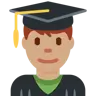Man Student: Medium Skin Tone Emoji 👨🏽‍🎓 image - Twitter / X (Twemoji) style
