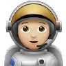 Astronaut: Medium-Light Skin Tone Emoji 🧑🏼‍🚀 image - Apple style