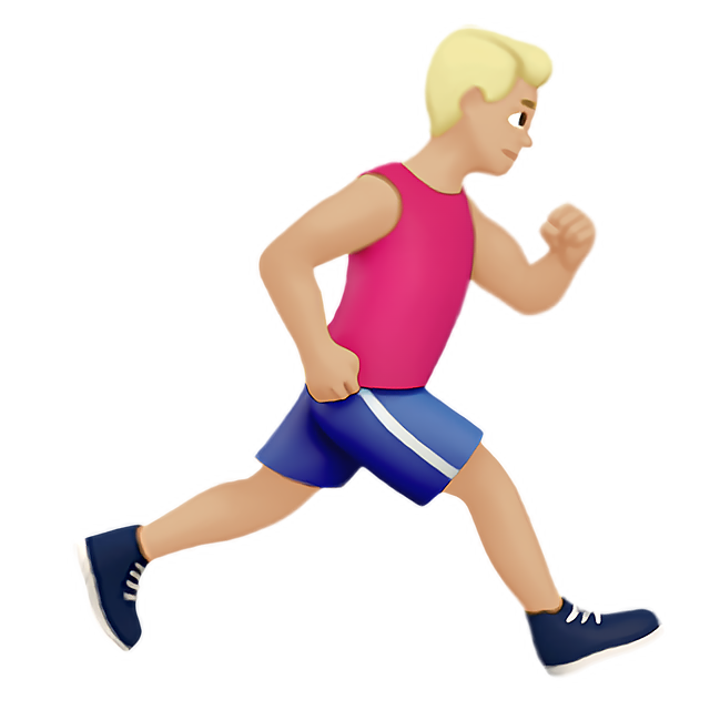 Man Running Facing Right: Medium-Light Skin Tone