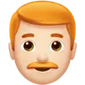 Man: Light Skin Tone, Red Hair Emoji 👨🏻‍🦰 image - Apple style