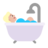 Person Taking Bath: Medium-Light Skin Tone