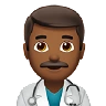 Man Health Worker: Medium-Dark Skin Tone Emoji 👨🏾‍⚕️ image - Apple style