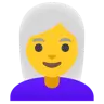 Woman: White Hair Emoji 👩‍🦳 image - Google Noto Color style