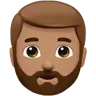 Man: Medium Skin Tone, Beard Emoji 🧔🏽‍♂️ image - WhatsApp style