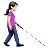 Woman With White Cane Facing Right: Light Skin Tone