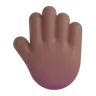 Raised Back Of Hand: Medium-Dark Skin Tone Emoji 🤚🏾 image - Microsoft 3D Fluent style